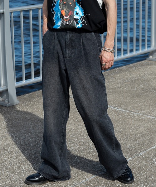 Perushu(ペルーシュ)の「セミフレアデニムパンツ(その他パンツ・メンズ・ブラック/ブルー・SMALL/MEDIUM/LARGE)」の11枚目の写真