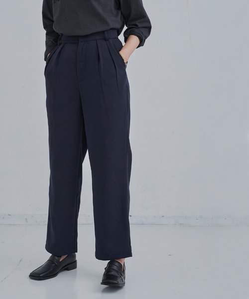 CLEARIMPRESSION （クリアインプレッション）の「【セットアップ対応/サイズ展開あり】ツータックストレートパンツ（その他パンツ・レディース・ブラック/ネイビー・SMALL/MEDIUM）」の5枚目の写真