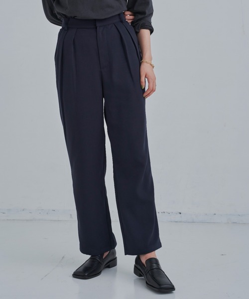 CLEARIMPRESSION （クリアインプレッション）の「【セットアップ対応/サイズ展開あり】ツータックストレートパンツ（その他パンツ・レディース・ブラック/ネイビー・SMALL/MEDIUM）」の8枚目の写真