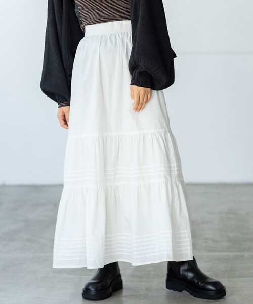 THE SHOP TK （ザ ショップ ティーケー ）の「◆【レディライク】コットンティアードスカート（スカート・レディース・ブラック/ホワイト系・11/12）」の11枚目の写真