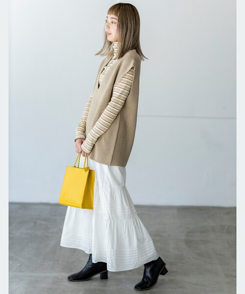 THE SHOP TK （ザ ショップ ティーケー ）の「◆【レディライク】コットンティアードスカート（スカート・レディース・ブラック/ホワイト系・11/12）」の12枚目の写真