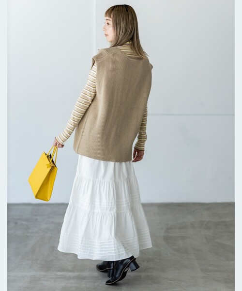 THE SHOP TK （ザ ショップ ティーケー ）の「◆【レディライク】コットンティアードスカート（スカート・レディース・ブラック/ホワイト系・11/12）」の10枚目の写真