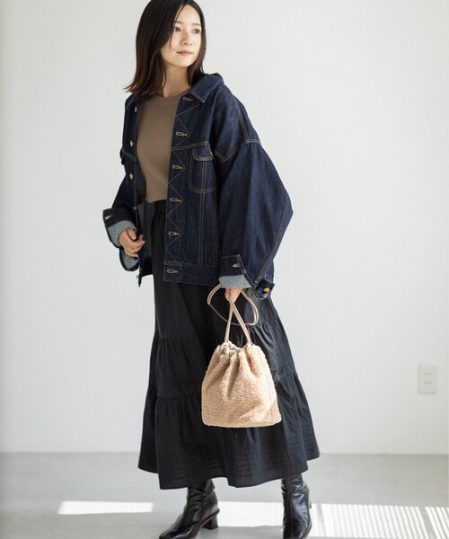 THE SHOP TK （ザ ショップ ティーケー ）の「◆【レディライク】コットンティアードスカート（スカート・レディース・ブラック/ホワイト系・11/12）」の5枚目の写真