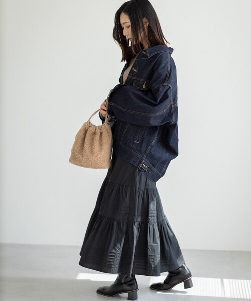 THE SHOP TK （ザ ショップ ティーケー ）の「◆【レディライク】コットンティアードスカート（スカート・レディース・ブラック/ホワイト系・11/12）」の14枚目の写真