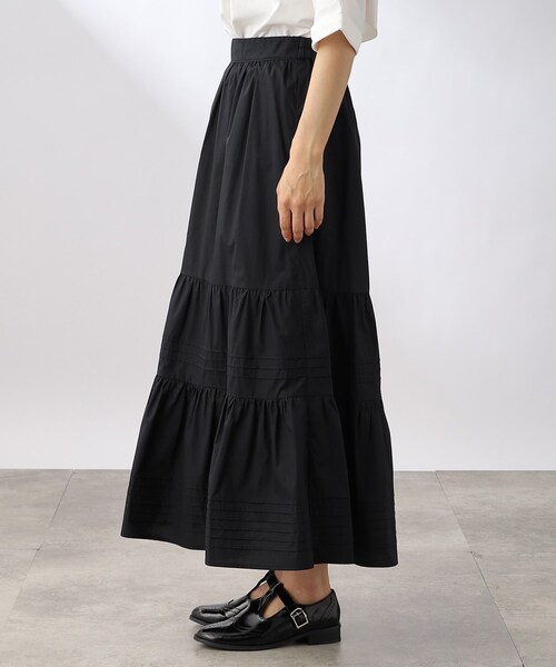 THE SHOP TK （ザ ショップ ティーケー ）の「◆【レディライク】コットンティアードスカート（スカート・レディース・ブラック/ホワイト系・11/12）」の21枚目の写真