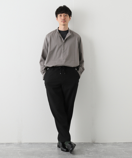 EDIFICE LA BOUCLE（エディフィスラブークル）の「【LA BOUCLE / ラブークル】ヒヨクスタンドカラーシャツ W/Pe（シャツ/ブラウス・メンズ・ライトグレー/ブラック・1/2/3）」の7枚目の写真