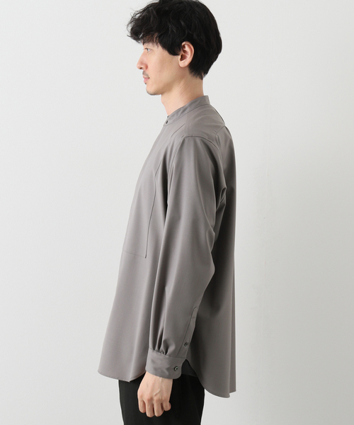 EDIFICE LA BOUCLE（エディフィスラブークル）の「【LA BOUCLE / ラブークル】ヒヨクスタンドカラーシャツ W/Pe（シャツ/ブラウス・メンズ・ライトグレー/ブラック・1/2/3）」の18枚目の写真