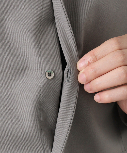 EDIFICE LA BOUCLE（エディフィスラブークル）の「【LA BOUCLE / ラブークル】ヒヨクスタンドカラーシャツ W/Pe（シャツ/ブラウス・メンズ・ライトグレー/ブラック・1/2/3）」の19枚目の写真