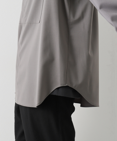 EDIFICE LA BOUCLE（エディフィスラブークル）の「【LA BOUCLE / ラブークル】ヒヨクスタンドカラーシャツ W/Pe（シャツ/ブラウス・メンズ・ライトグレー/ブラック・1/2/3）」の17枚目の写真