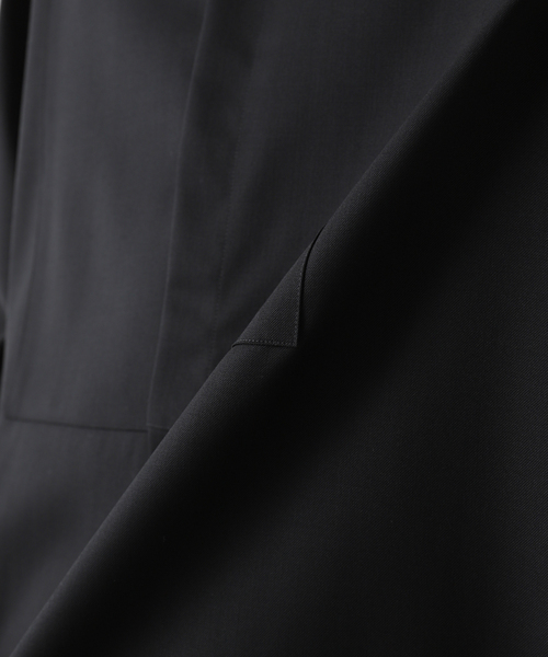 EDIFICE LA BOUCLE（エディフィスラブークル）の「【LA BOUCLE / ラブークル】ヒヨクスタンドカラーシャツ W/Pe（シャツ/ブラウス・メンズ・ライトグレー/ブラック・1/2/3）」の14枚目の写真