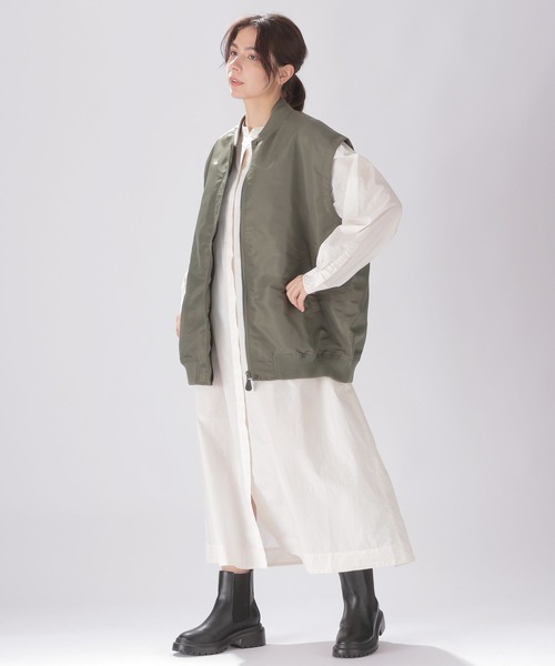 niko and...（ニコアンド）の「MA-1ベスト（MA-1・レディース・ブラック/アイボリー/カーキ・FREE）」の9枚目の写真