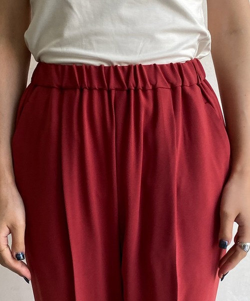 DouDou(ドゥドゥ)の「バックサテンストレッチパンツ(スラックス・レディース・ブラック/レッド・FREE)」の9枚目の写真