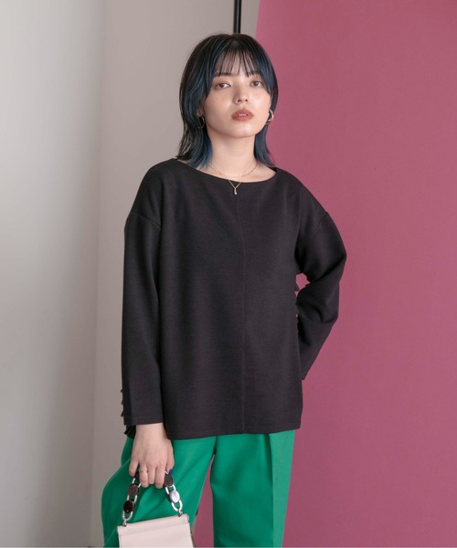 Eimee Law(エイミーロウ)の「サイドフリルトップス(Tシャツ/カットソー・レディース・ブラック/アイボリー/ベージュ・38)」の9枚目の写真