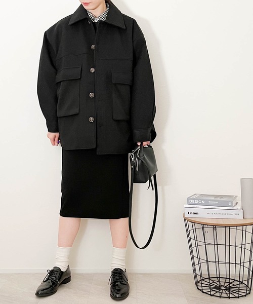 Ritzy（リッツィー）の「ポリメルトン D/S ビッグポケットブルゾン レディース メンズ（ブルゾン・メンズ・ベージュ/グレイッシュベージュ/サックスブルー/ブラック・MEDIUM/LARGE/X-LARGE）」の11枚目の写真