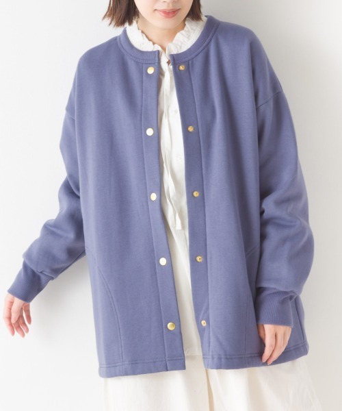 OMNES（オムネス）の「裏起毛ミディアム丈ドットボタンカーディガン（カーディガン/ボレロ・レディース・ホワイト系その他/パープル/オレンジ/アイボリー/ブラック/グレー系その他・FREE）」の5枚目の写真