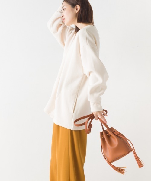 OMNES（オムネス）の「裏起毛ミディアム丈ドットボタンカーディガン（カーディガン/ボレロ・レディース・ホワイト系その他/パープル/オレンジ/アイボリー/ブラック/グレー系その他・FREE）」の8枚目の写真