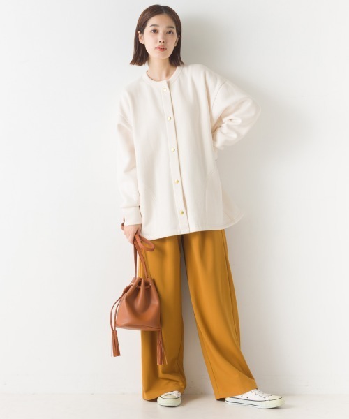 OMNES（オムネス）の「裏起毛ミディアム丈ドットボタンカーディガン（カーディガン/ボレロ・レディース・ホワイト系その他/パープル/オレンジ/アイボリー/ブラック/グレー系その他・FREE）」の10枚目の写真