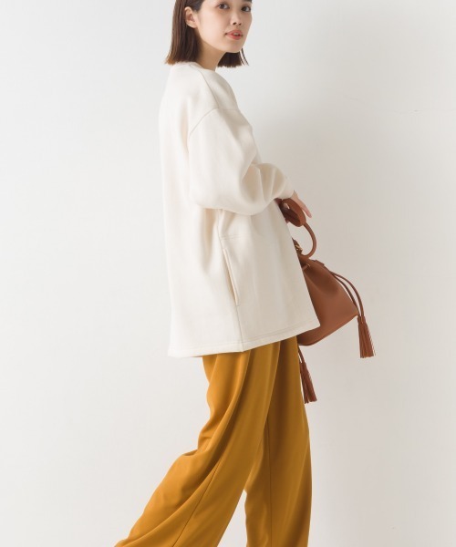 OMNES（オムネス）の「裏起毛ミディアム丈ドットボタンカーディガン（カーディガン/ボレロ・レディース・ホワイト系その他/パープル/オレンジ/アイボリー/ブラック/グレー系その他・FREE）」の11枚目の写真