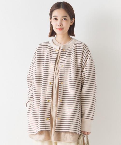 OMNES（オムネス）の「裏起毛ミディアム丈ドットボタンカーディガン（カーディガン/ボレロ・レディース・ホワイト系その他/パープル/オレンジ/アイボリー/ブラック/グレー系その他・FREE）」の12枚目の写真