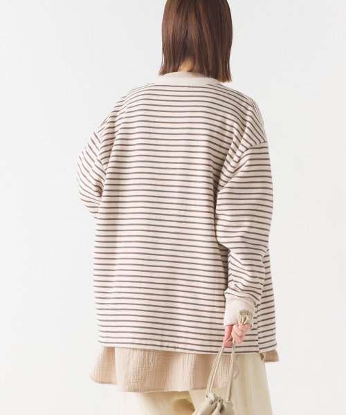 OMNES（オムネス）の「裏起毛ミディアム丈ドットボタンカーディガン（カーディガン/ボレロ・レディース・ホワイト系その他/パープル/オレンジ/アイボリー/ブラック/グレー系その他・FREE）」の14枚目の写真