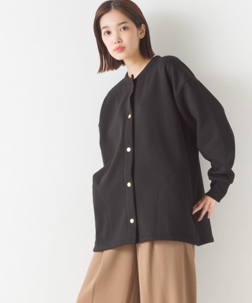 OMNES（オムネス）の「裏起毛ミディアム丈ドットボタンカーディガン（カーディガン/ボレロ・レディース・ホワイト系その他/パープル/オレンジ/アイボリー/ブラック/グレー系その他・FREE）」の17枚目の写真