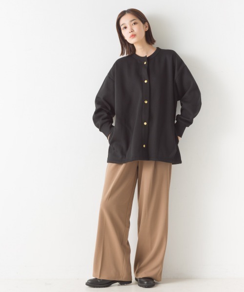 OMNES（オムネス）の「裏起毛ミディアム丈ドットボタンカーディガン（カーディガン/ボレロ・レディース・ホワイト系その他/パープル/オレンジ/アイボリー/ブラック/グレー系その他・FREE）」の20枚目の写真