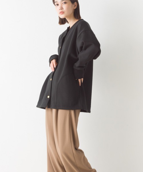 OMNES（オムネス）の「裏起毛ミディアム丈ドットボタンカーディガン（カーディガン/ボレロ・レディース・ホワイト系その他/パープル/オレンジ/アイボリー/ブラック/グレー系その他・FREE）」の21枚目の写真