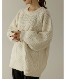 Re:EDIT | ウールタッチオーバーサイズケーブルニットトップス(ニット/セーター)