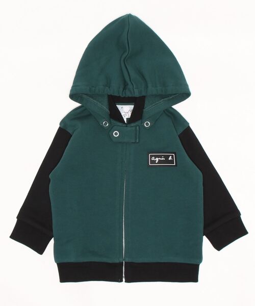 agnes b.（アニエスベー）の「M376 L BLOUSON ベビー ジップアップパーカー（パーカー・キッズ・グリーン・1YEAR/2YEAR）」の4枚目の写真