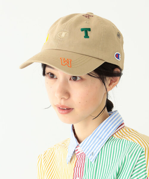 BEAMS BOY（ビームスボーイ）の「Champion × BEAMS BOY / 別注 刺繍 キャップ（キャップ・レディース・ネイビー/ベージュ・ONE SIZE）」の3枚目の写真