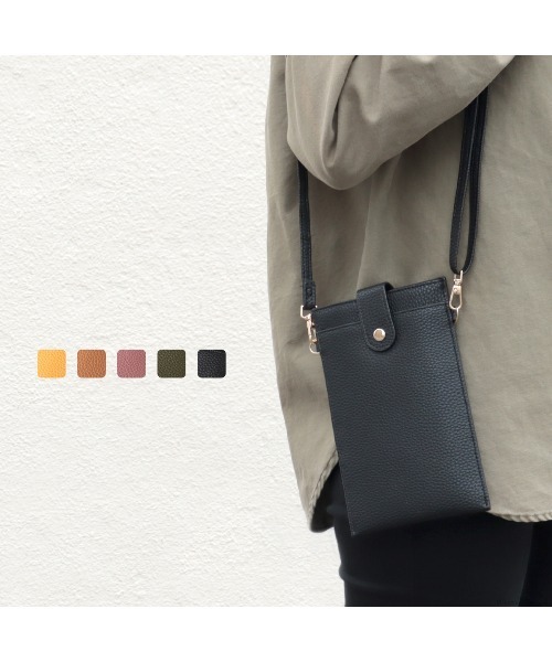 KAZZU SELECT(カッズセレクト)の「シンプルスマホポシェット&ショルダーバッグ(ショルダーバッグ・レディース・イエロー/ブラック/ピンク/グリーン/キャメル・ONE SIZE)」の7枚目の写真