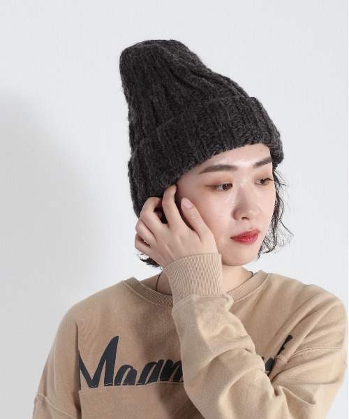 cepo(セポ)の「ミックスニットキャップ(ニットキャップ/ビーニー・レディース・ベージュ/チャコール・FREE)」の1枚目の写真