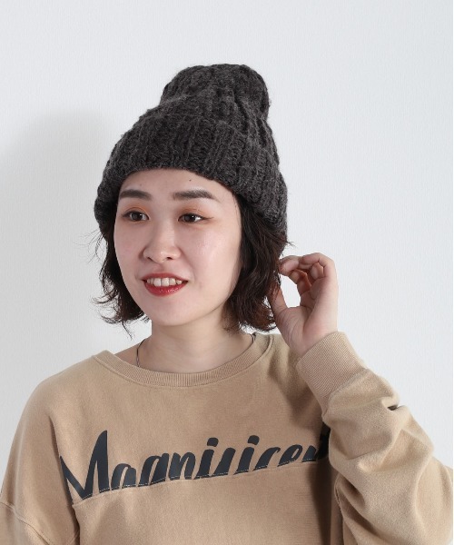 cepo(セポ)の「ミックスニットキャップ(ニットキャップ/ビーニー・レディース・ベージュ/チャコール・FREE)」の3枚目の写真