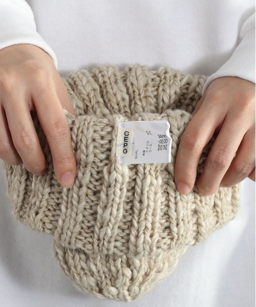 cepo(セポ)の「ミックスニットキャップ(ニットキャップ/ビーニー・レディース・ベージュ/チャコール・FREE)」の13枚目の写真