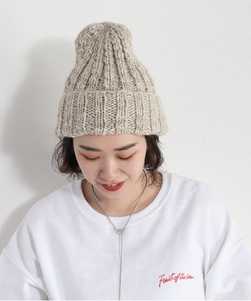 cepo(セポ)の「ミックスニットキャップ(ニットキャップ/ビーニー・レディース・ベージュ/チャコール・FREE)」の9枚目の写真