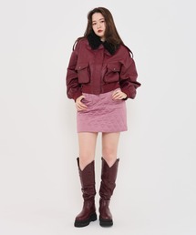 3WAY フライトジャケット バーガンディ tina JOJUN TINA：JOJUN（ティーナジョジュン）の「3WAY フライトジャケット TINA