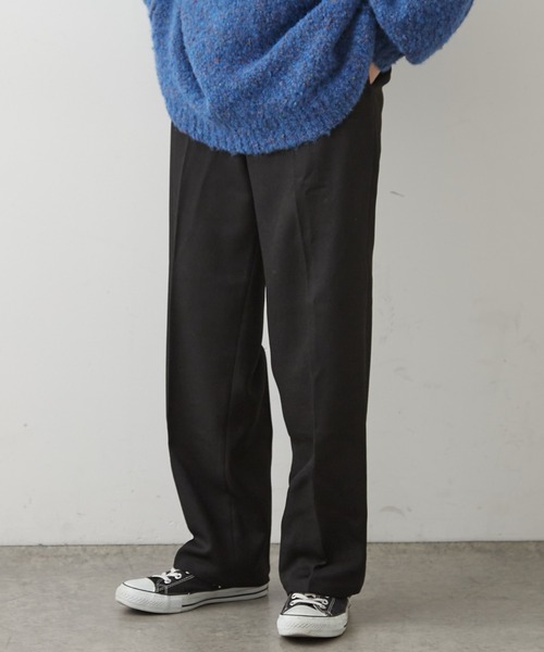 DISCOAT（ディスコート）の「ウールライクストレッチワイドストレートパンツ（スラックス・メンズ・ブラック/ブラウン/グレー・MEDIUM/LARGE）」の2枚目の写真