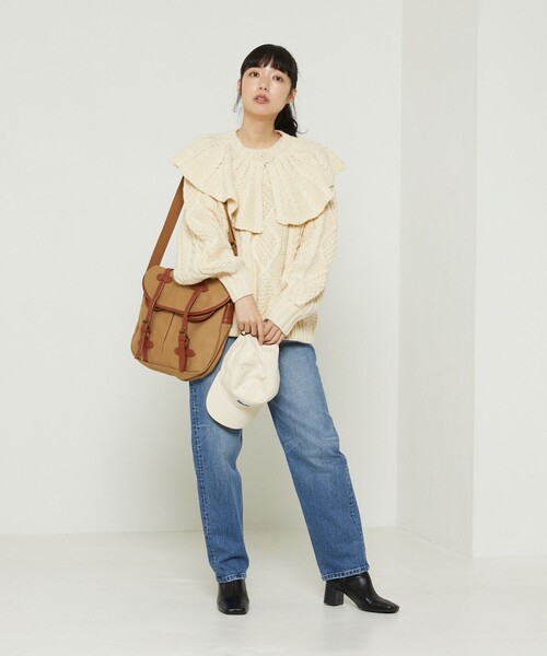 FREAK'S STORE（フリークスストア）の「襟付きケーブルニットプルオーバー（ニット/セーター・レディース・オフホワイト/ピンク/ネイビー・ﾌﾘ-）」の17枚目の写真