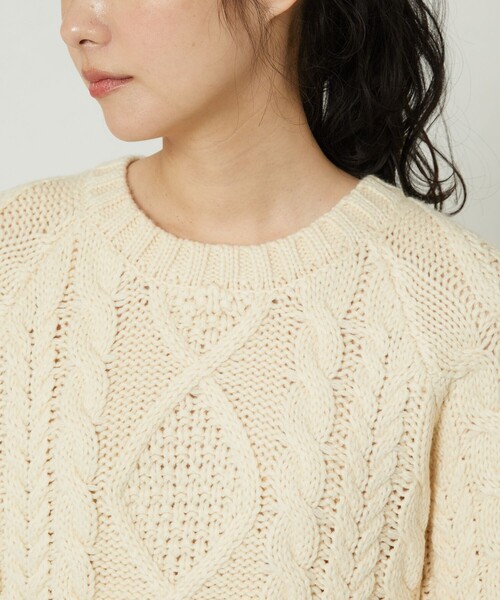 FREAK'S STORE（フリークスストア）の「襟付きケーブルニットプルオーバー（ニット/セーター・レディース・オフホワイト/ピンク/ネイビー・ﾌﾘ-）」の15枚目の写真