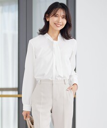 【洗える】ジョーゼット ボウタイ ブラウス