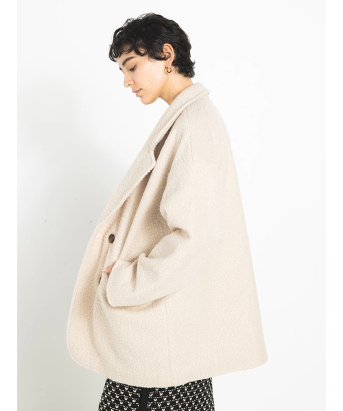 koe（コエ）の「リングビックシルエットダブルジャケット（その他アウター・レディース・ブラック/アイボリー/モカ・FREE）」の6枚目の写真