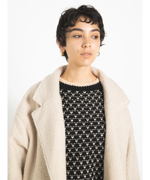 koe（コエ）の「リングビックシルエットダブルジャケット（その他アウター・レディース・ブラック/アイボリー/モカ・FREE）」の9枚目の写真