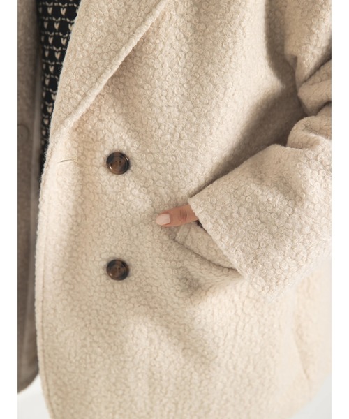 koe（コエ）の「リングビックシルエットダブルジャケット（その他アウター・レディース・ブラック/アイボリー/モカ・FREE）」の10枚目の写真