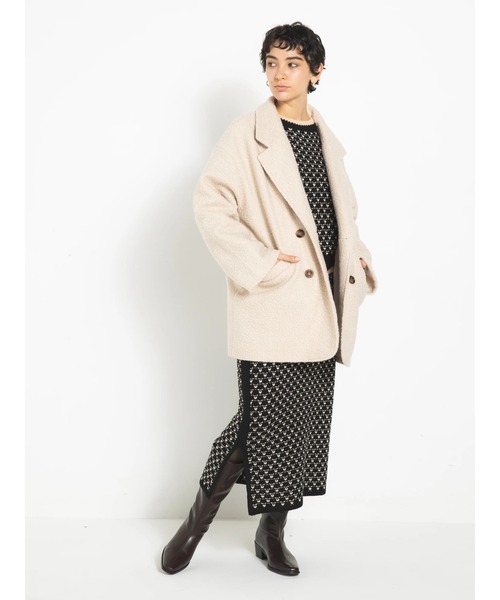 koe（コエ）の「リングビックシルエットダブルジャケット（その他アウター・レディース・ブラック/アイボリー/モカ・FREE）」の13枚目の写真