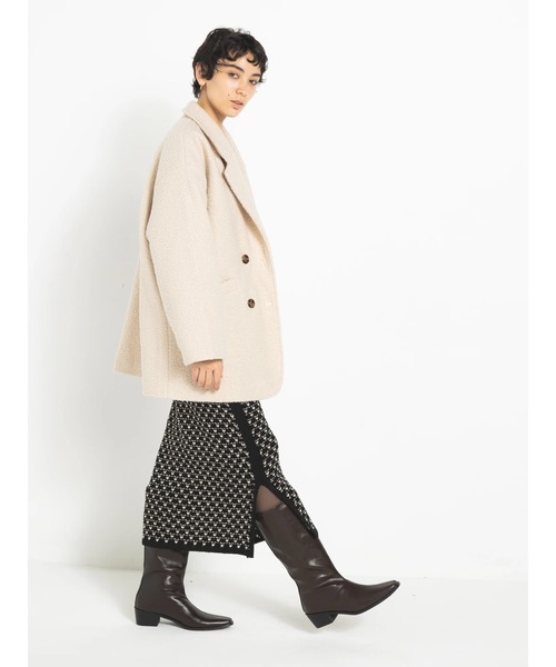 koe（コエ）の「リングビックシルエットダブルジャケット（その他アウター・レディース・ブラック/アイボリー/モカ・FREE）」の14枚目の写真
