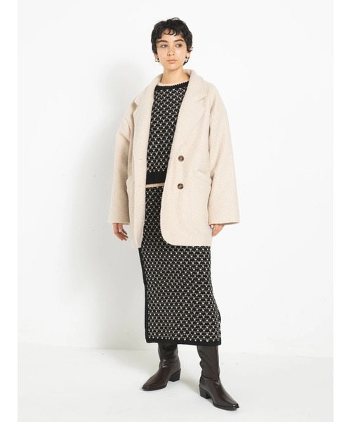 koe（コエ）の「リングビックシルエットダブルジャケット（その他アウター・レディース・ブラック/アイボリー/モカ・FREE）」の15枚目の写真