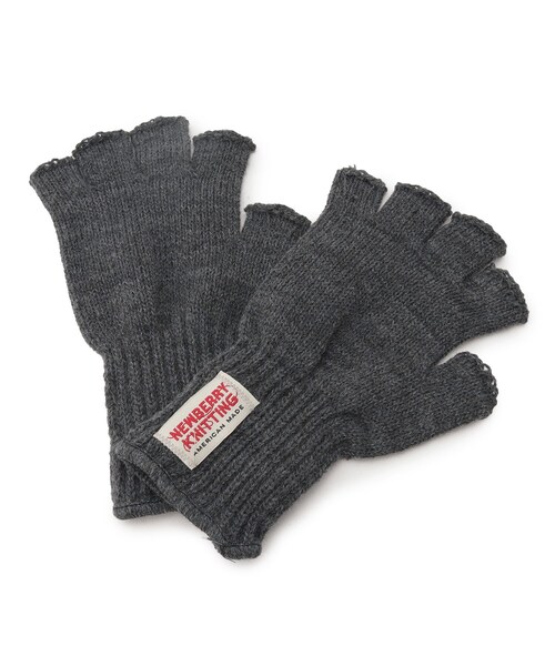 NEWBERRY KNITTING(ニューベリーニッティング)の「◆NEWBERRY KNITTING/ニューベリーニッティング ハーフグローブ(手袋・レディース・チャコールグレー/ブラック/オレンジ/ボルドー・00)」の3枚目の写真