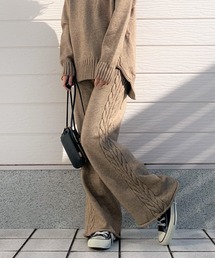 Q | サイドケーブルニットワイドパンツ(その他パンツ)