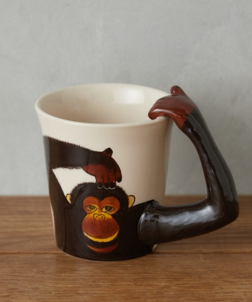 BIRTHDAY BAR（バースデイバー）の「Animal Mug アニマル マグカップ（グラス/マグカップ/タンブラー・レディース・グレー/ブラウン/ベージュ/ダークブラウン/ナチュラル/ホワイト/ライトグレー/オレンジ/ブラック/レッド/オートミール/ブルー・フリー）」の5枚目の写真