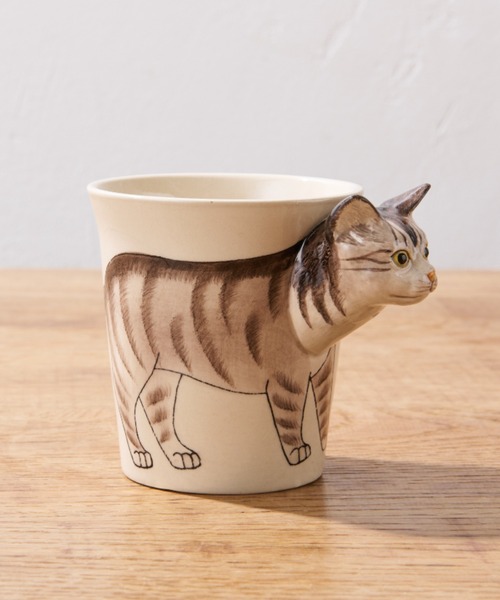 BIRTHDAY BAR（バースデイバー）の「Animal Mug アニマル マグカップ（グラス/マグカップ/タンブラー・レディース・グレー/ブラウン/ベージュ/ダークブラウン/ナチュラル/ホワイト/ライトグレー/オレンジ/ブラック/レッド/オートミール/ブルー・フリー）」の7枚目の写真